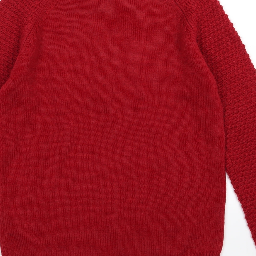 Brand and care label for Next women’s red knit jumper, size UK 6