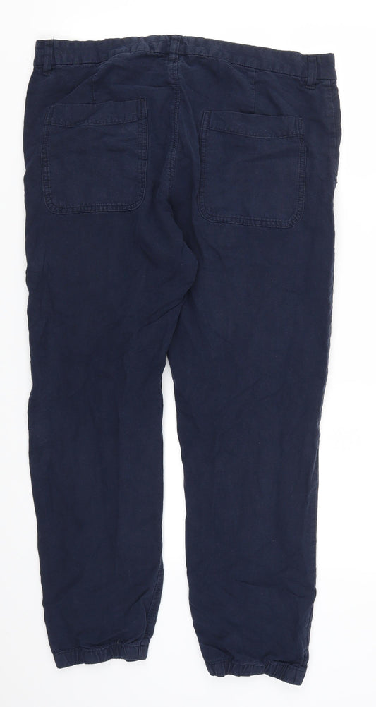H&M Womens Blue Trousers Size 8 L27 in
