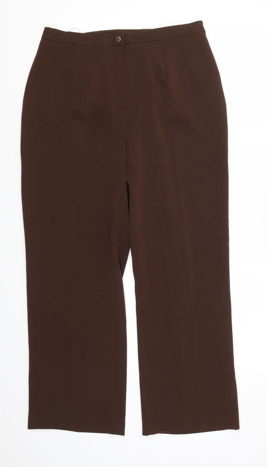 Happi Womens Brown Trousers Size 14 L26 in