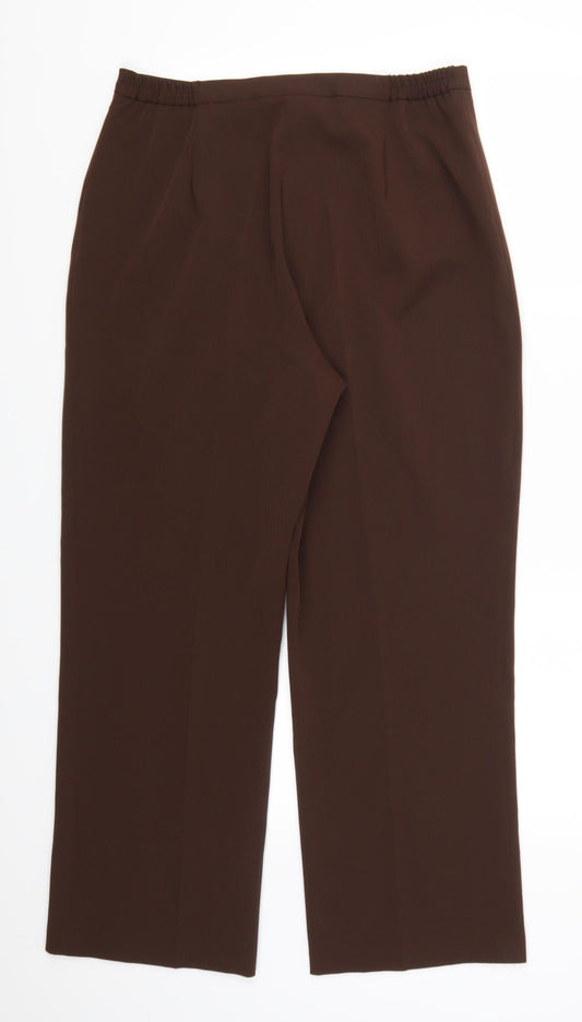 Happi Womens Brown Trousers Size 14 L26 in