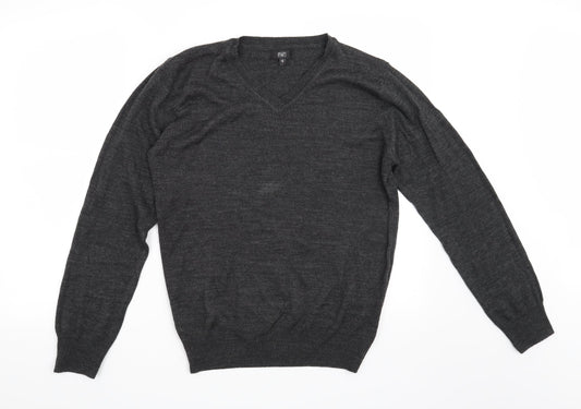F&F Mens Grey Henley Jumper Size S