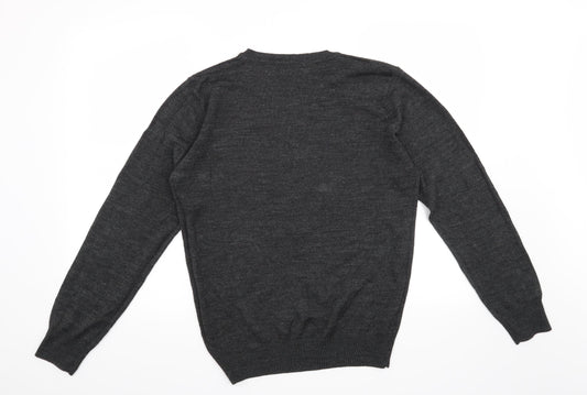 F&F Mens Grey Henley Jumper Size S