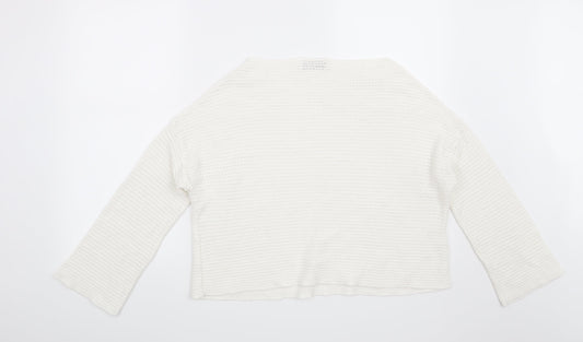 Pull & Bear Womens White Pullover Jumper Size M