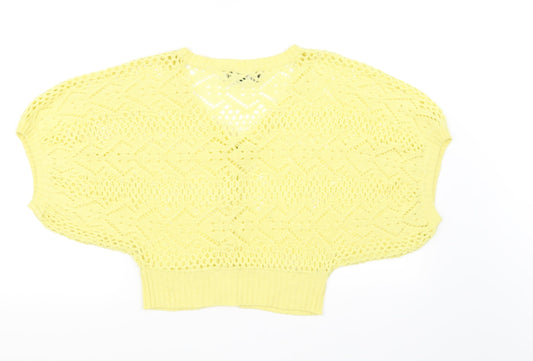 Tsega Womens Yellow Cardigan Jumper Size L