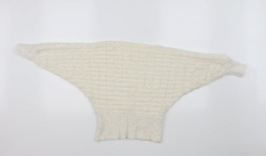 tiffany bling Womens White Pullover Jumper Size S