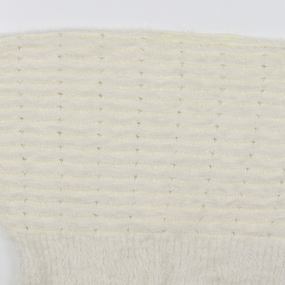 tiffany bling Womens White Pullover Jumper Size S