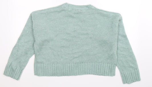 New Look Womens Green Knit Pullover Jumper Size M