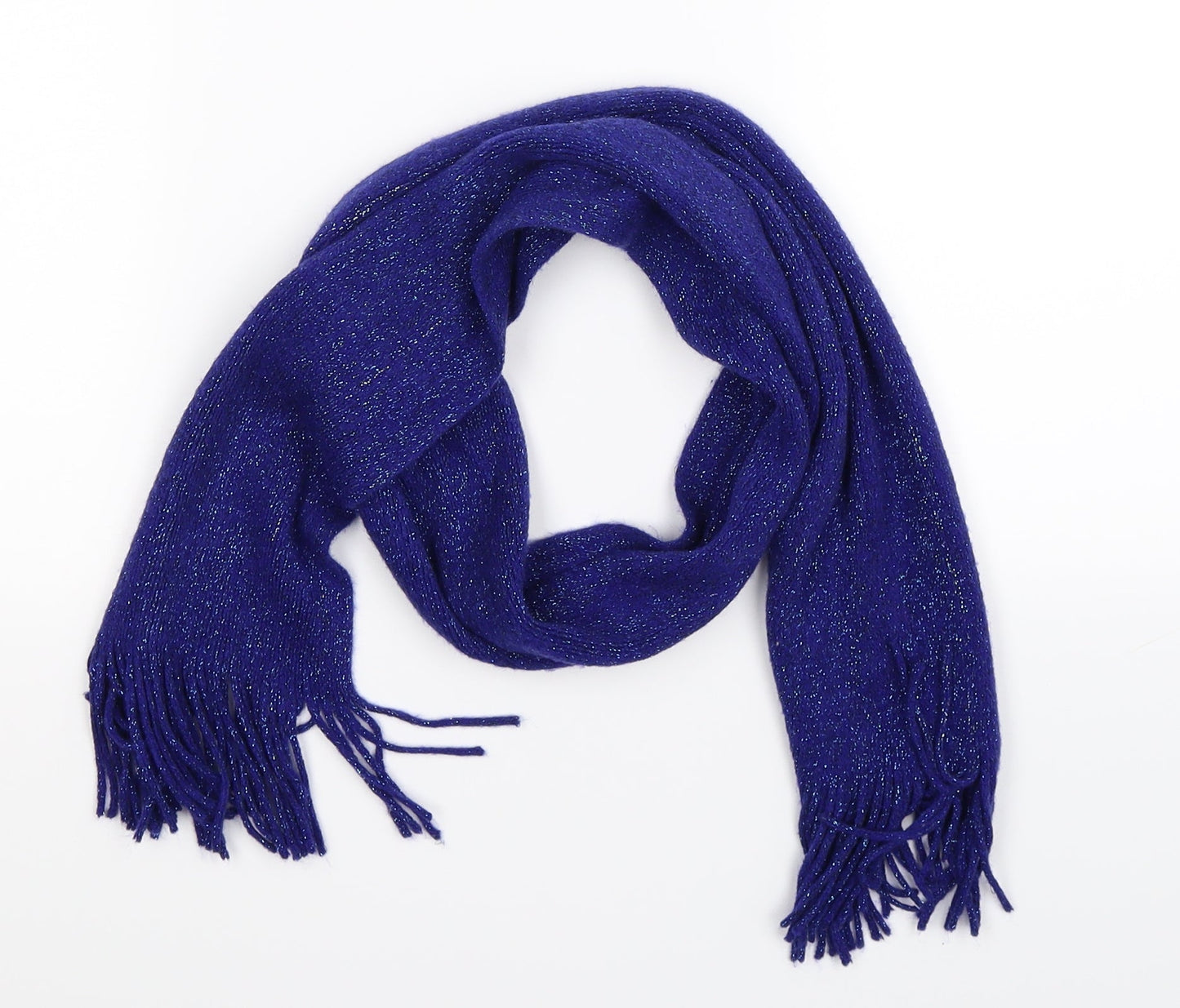 Preworn Womens Blue Knit Scarf
