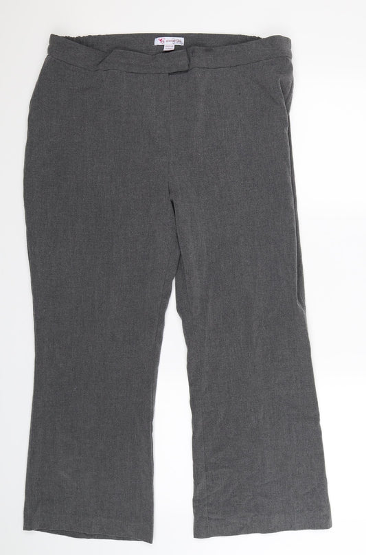 Glamorous Womens Grey Trousers Size 18 L27 in