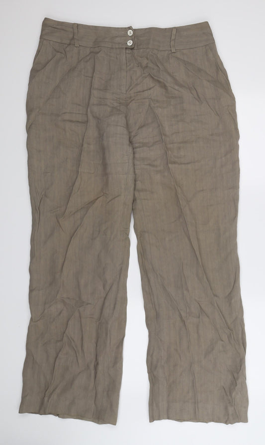 Paul Costelloe Womens Beige   Trousers  Size 16 L32 in