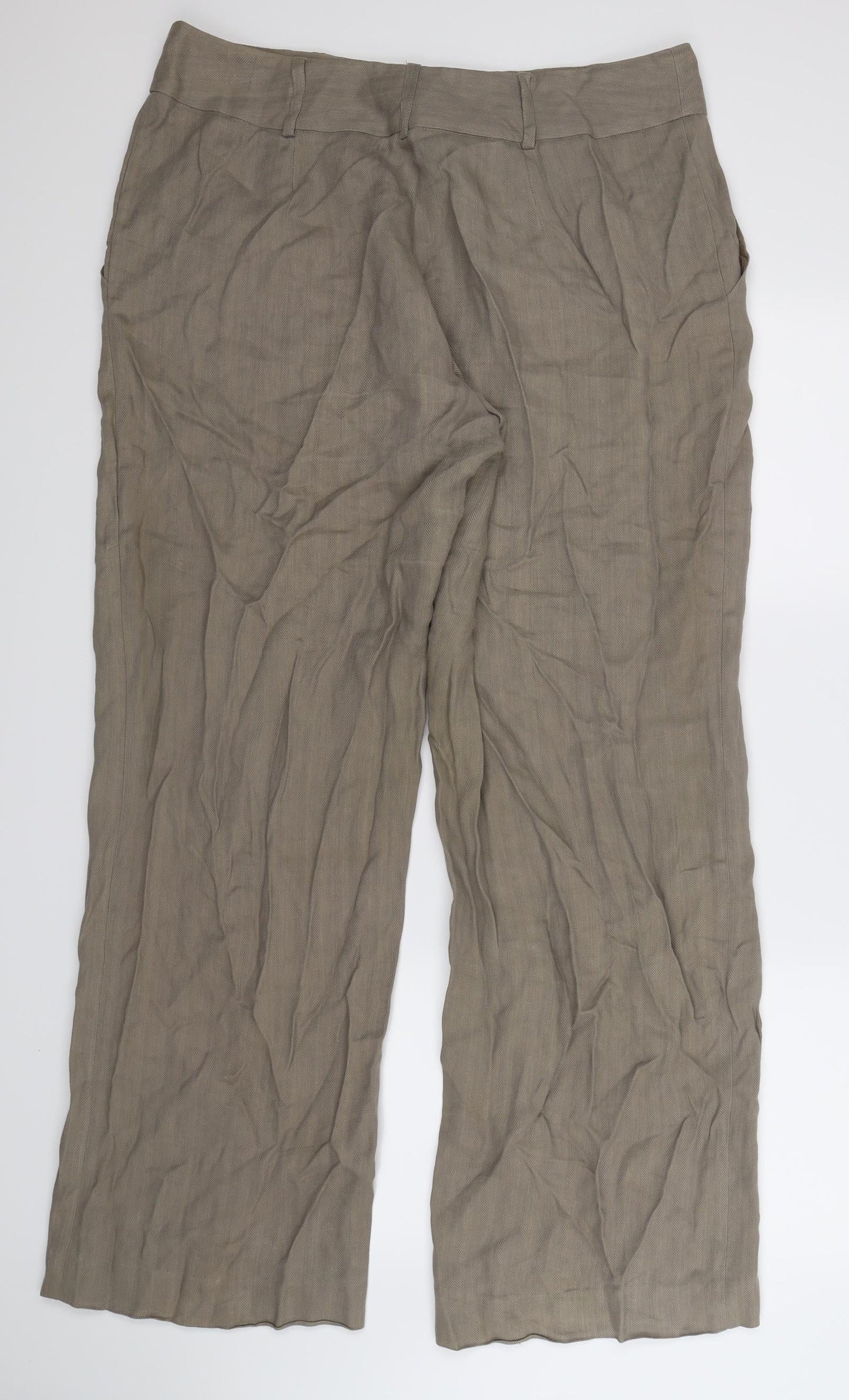 Paul Costelloe Womens Beige Trousers Size 16 L32 in