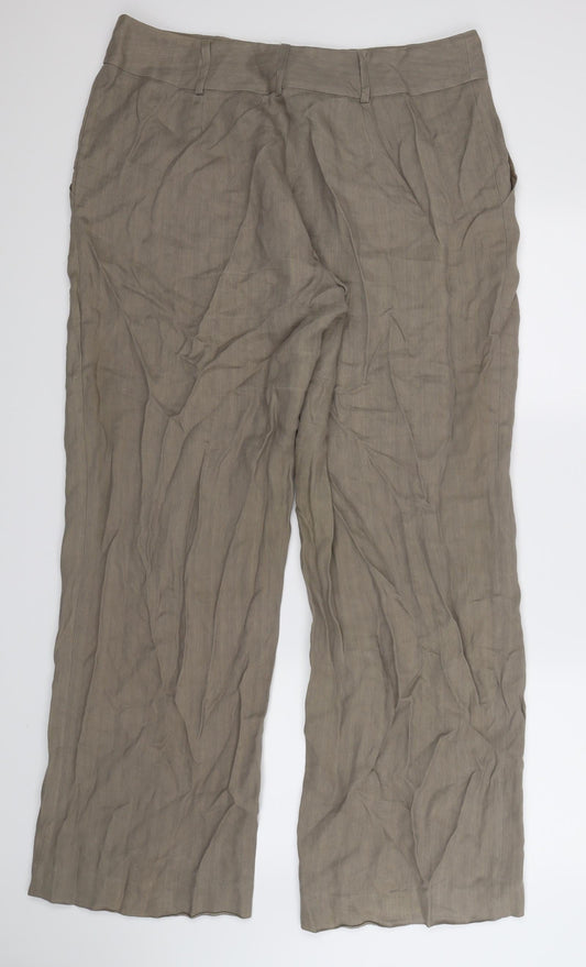 Paul Costelloe Womens Beige   Trousers  Size 16 L32 in