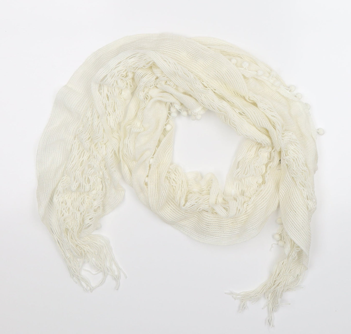 Preworn Womens White Knit Scarf