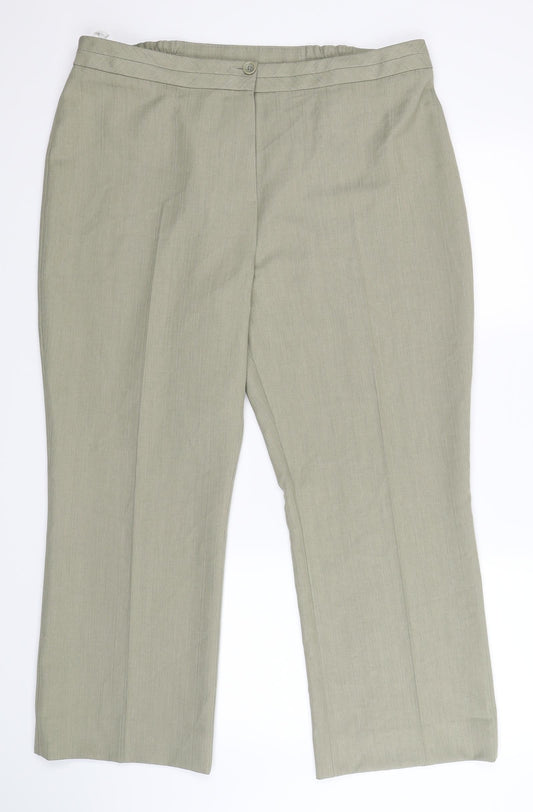 Marks and Spencer Womens Green Trousers Size 18 L28 in