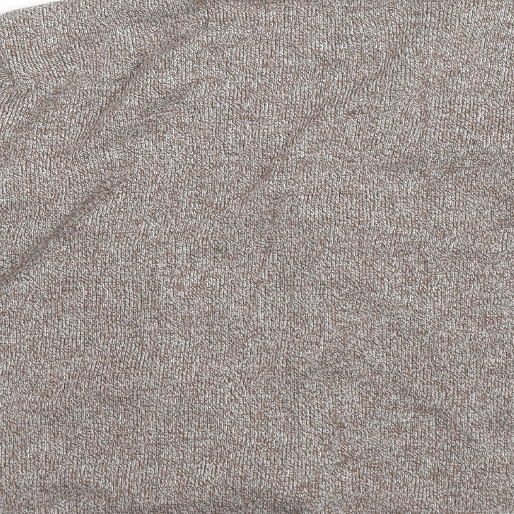 Brand and care label for Merry Gold women’s beige knit cardigan jumper, size S