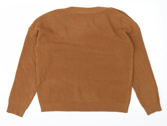 Brave Soul Womens Brown Knit Pullover Jumper Size S