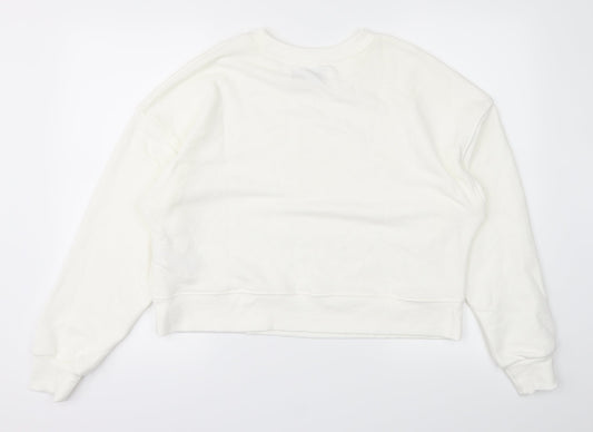 Pull&Bear Womens White Pullover Jumper Size M