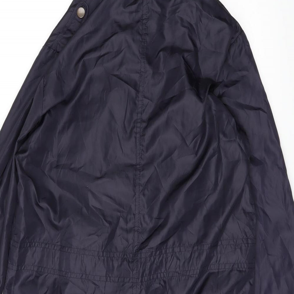 Brand and care label for New Look women’s purple windbreaker coat, size UK 10