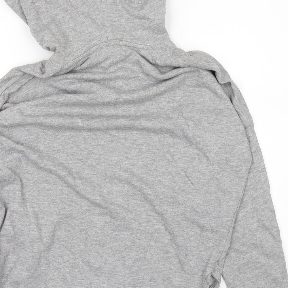 Brand and care label for Urban Classics women’s grey pullover hoodie, size S