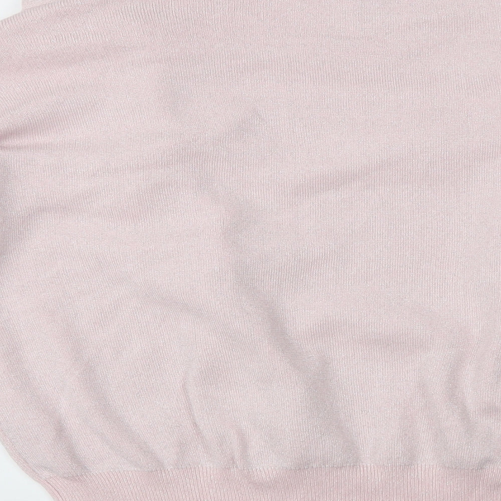 Brand and care label for New Look women’s pink jumper, size L