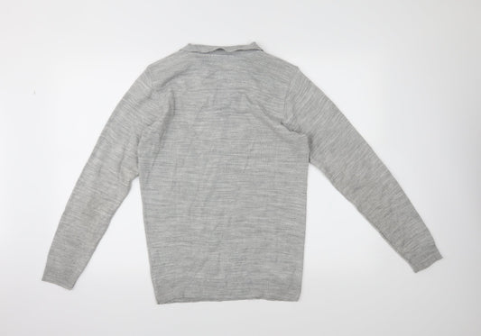 Boohoo Mens Grey Pullover Jumper Size S
