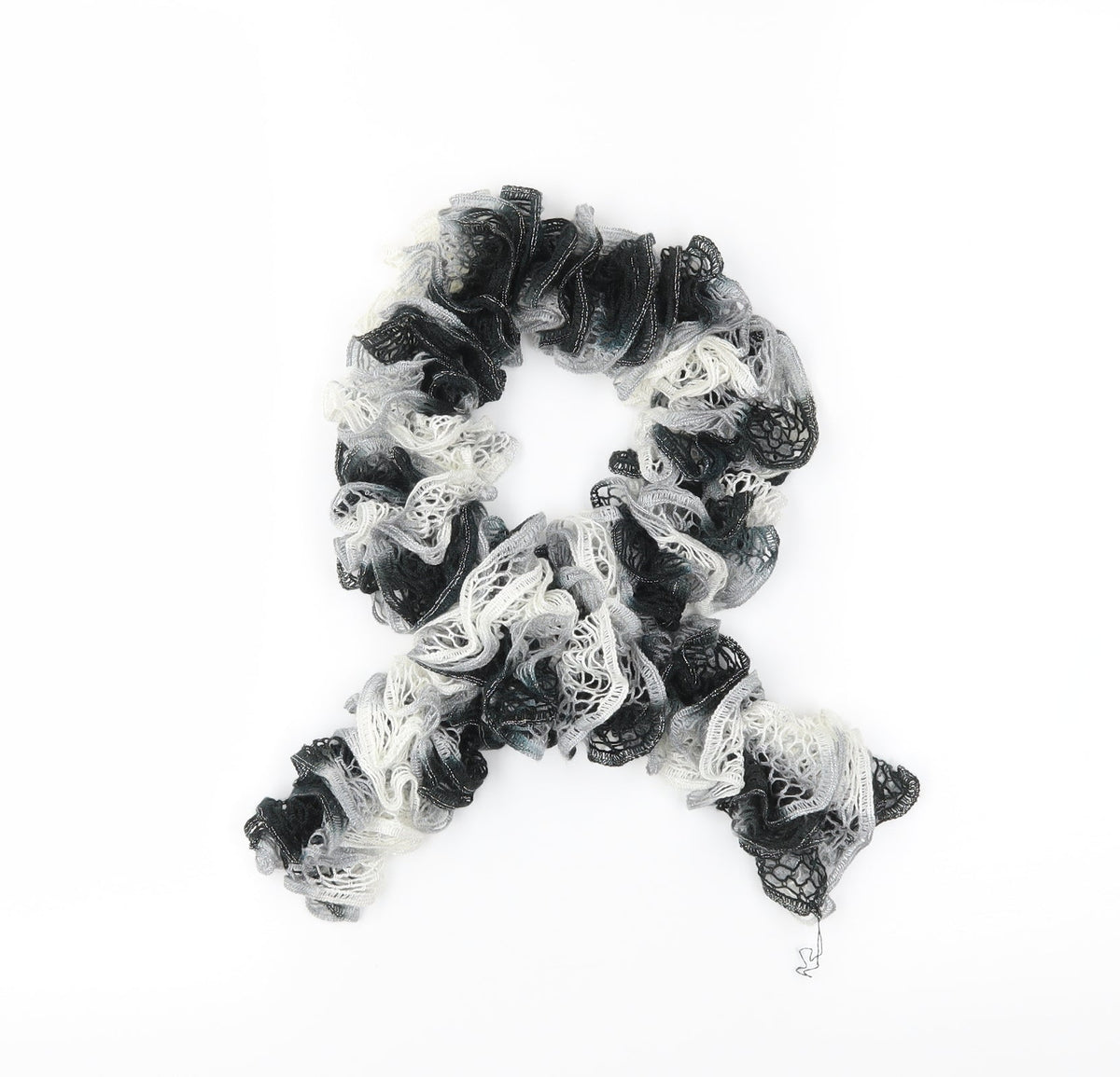 Front view of Preworn women’s black scarf