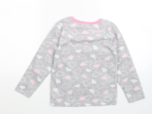 Young Dimension Girls Grey Geometric Fleece Top Pyjama Top Size 7-8 Years - still dreaming