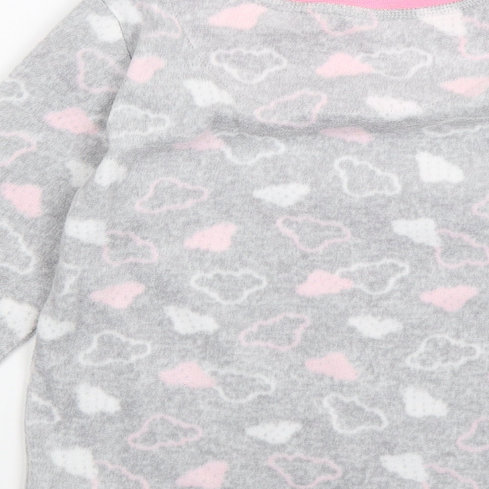 Brand and care label for Young Dimension girls’ grey geometric fleece top pyjama top, size 7-8, years - still dreaming