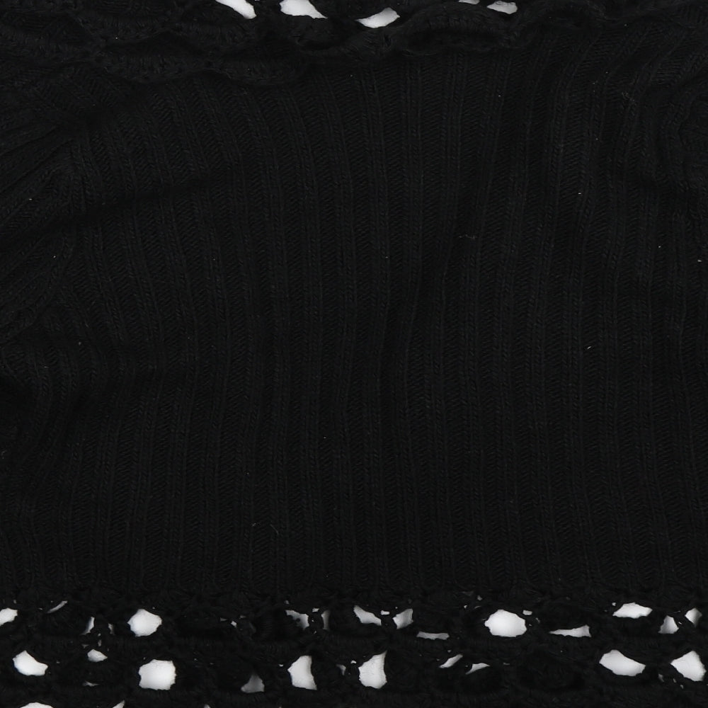 Brand and care label for Casamia women’s black striped knit cardigan jumper, size S