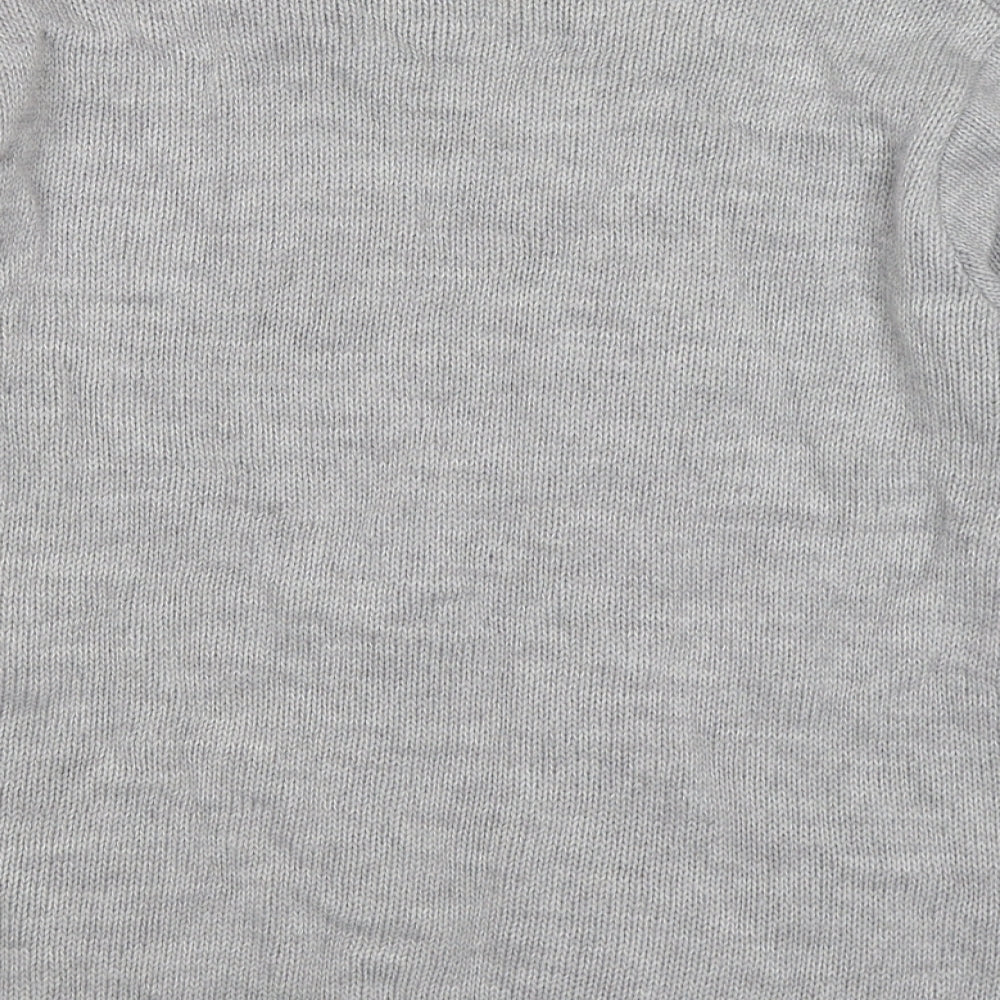 Brand and care label for afibel women’s grey knit jumper, size UK 14
