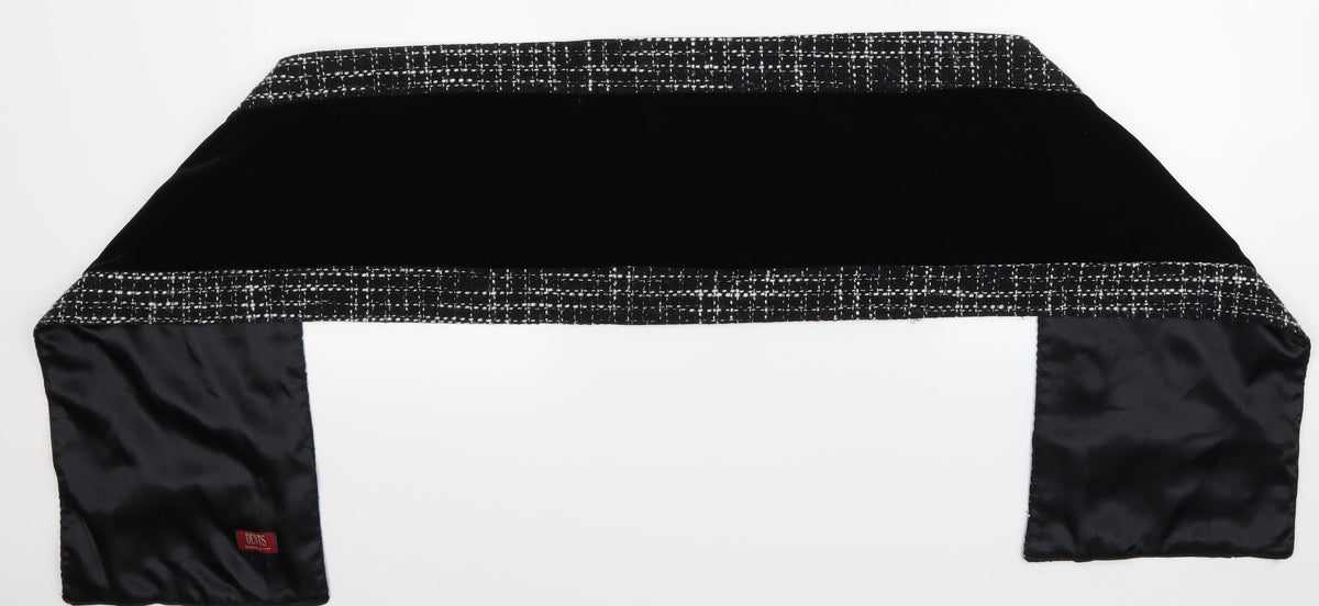 Front view of Dents Black Check Scarf