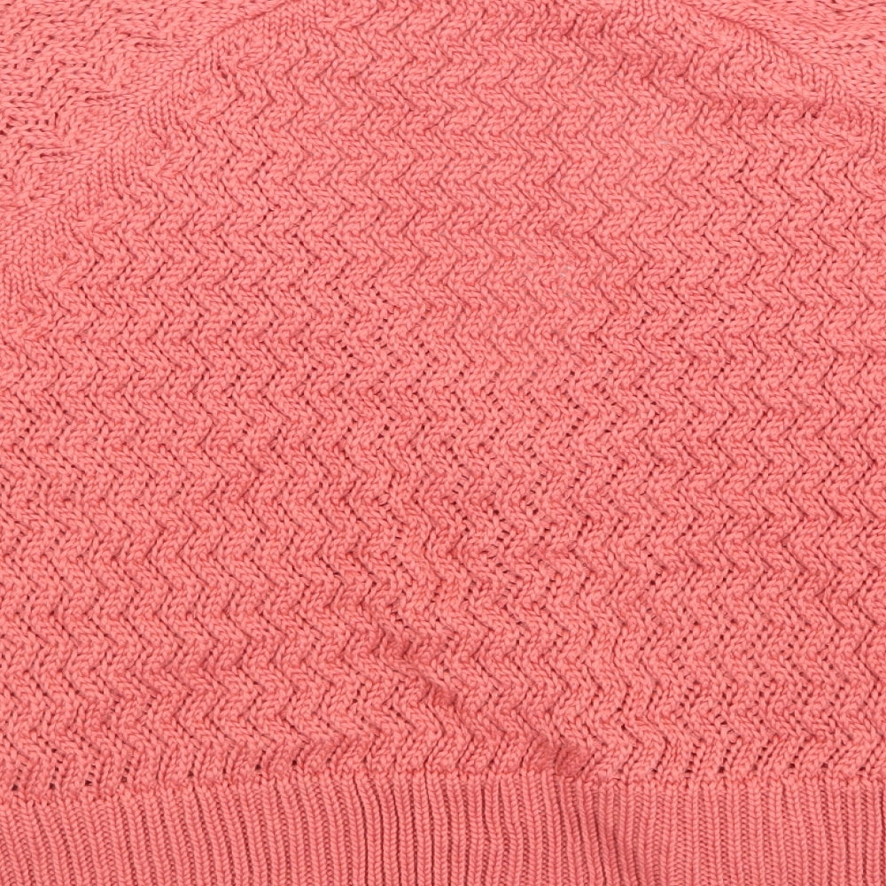 BM Womens Pink Geometric Cardigan Jumper Size 14