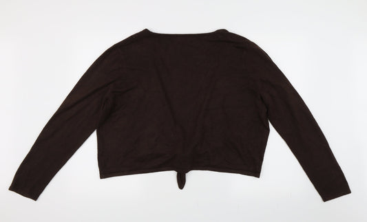 BM Collection Womens Brown Cardigan Jumper Size XL