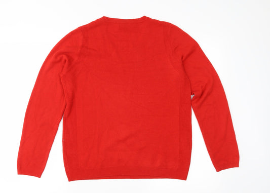 Marks and Spencer Womens Red Knit Pullover Jumper Size 12