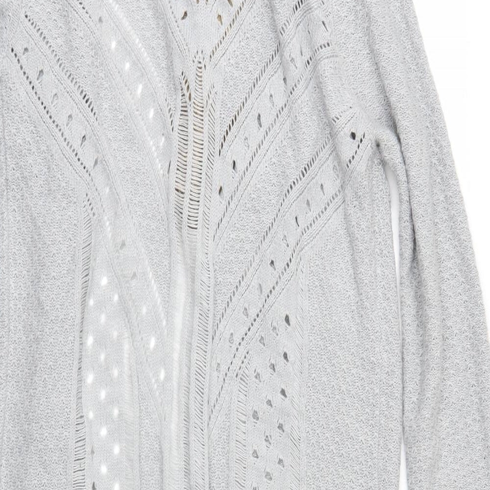 Brand and care label for A&G women’s grey cardigan jumper, size UK 12
