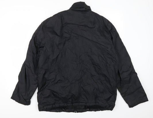 Angelo Mens Black Overcoat Coat Size S