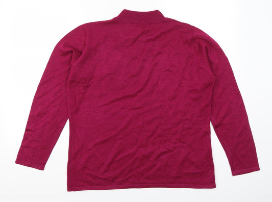 Bonmarché Womens Pink Pullover Jumper Size M