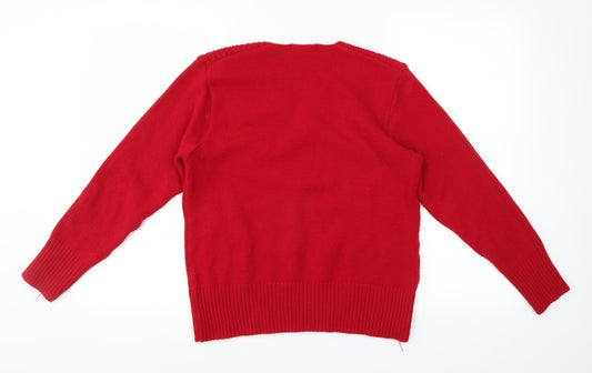SK Collection Womens Red Pullover Jumper Size S