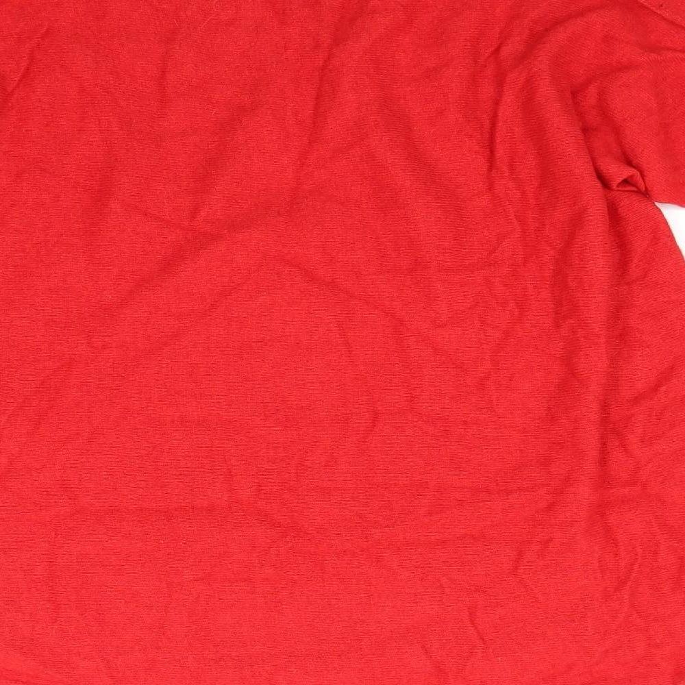 Brand and care label for Gria women’s red jumper, size M