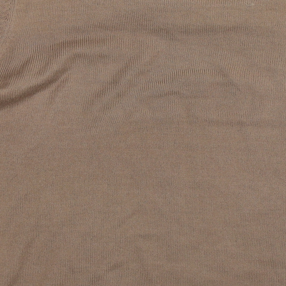 Brand and care label for Papaya women’s brown jumper, size UK 14