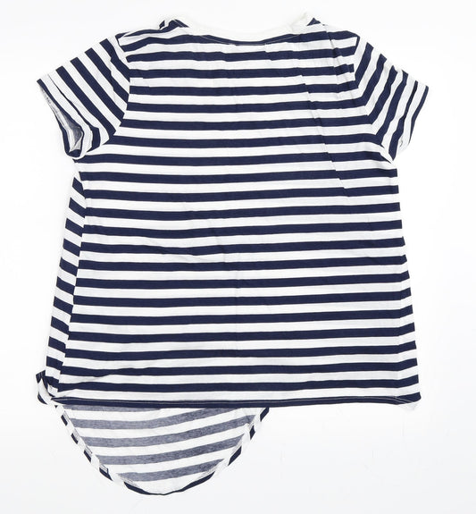 WE Womens Blue Striped Basic T-Shirt Size M
