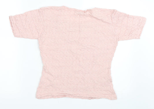 Casual Scene Womens Pink Basic T-Shirt Size S