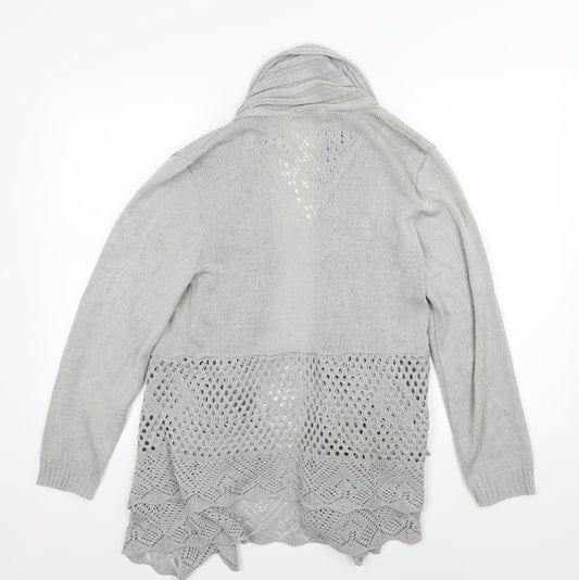 One by One Womens Grey Knit Cardigan Jumper Size S