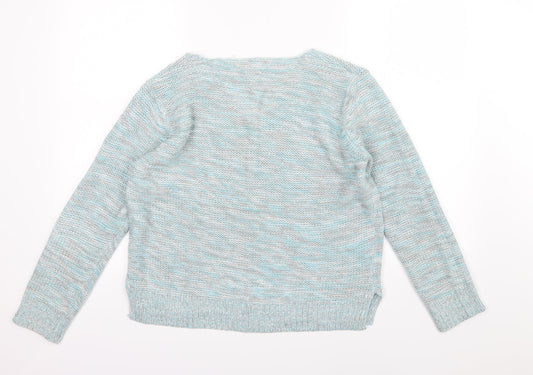 Papaya Womens Blue Knit Pullover Jumper Size M