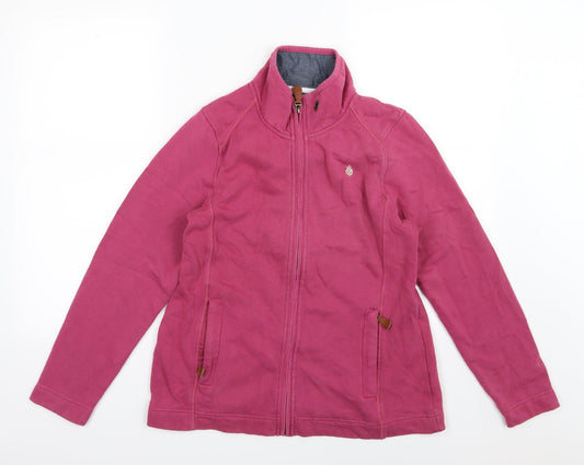 Additional front view of Tayberry women’s pink jersey full zip sweatshirt, size S