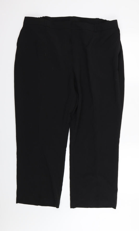 Essential Collection Womens Black Rayon Trousers Size 22 L27 in