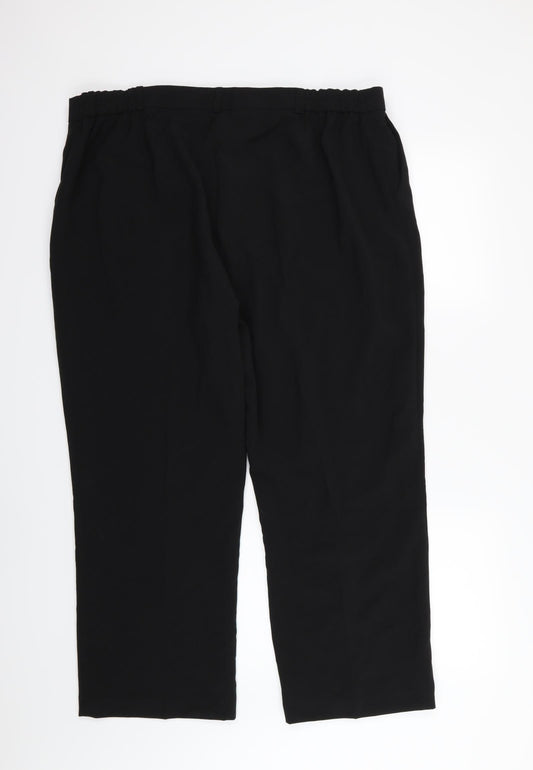 Essential Collection Womens Black Rayon Trousers Size 22 L27 in