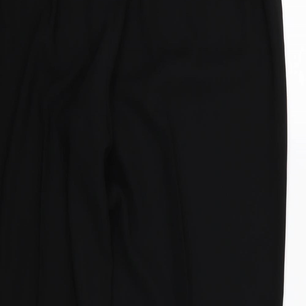Brand and care label for Louben women’s black rayon trousers, size UK 40, in, 28-inch leg