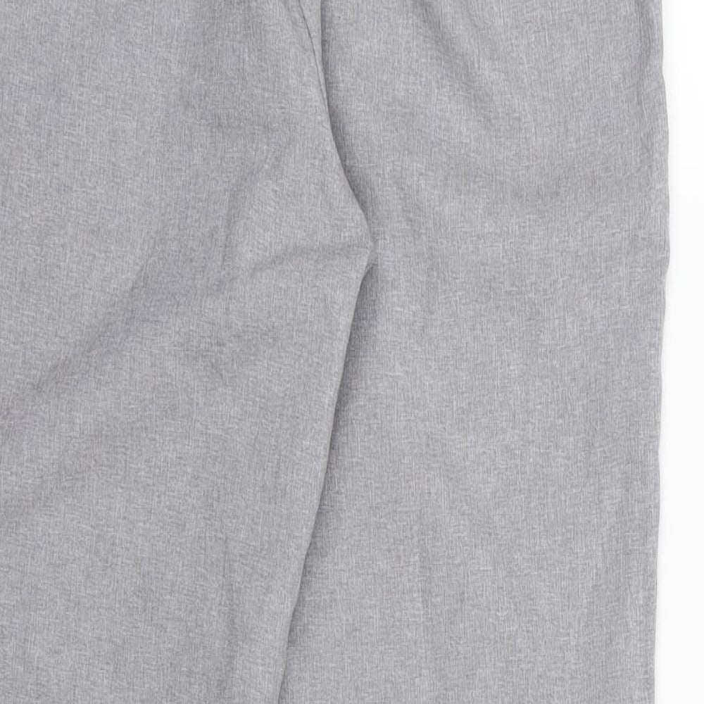 Brand and care label for Emma Collection women’s grey rayon trousers, size UK 14, 27-inch leg