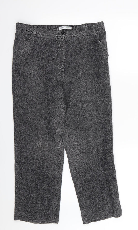 GARDEUR Womens Grey Herringbone Trousers Size 32 in L25 in